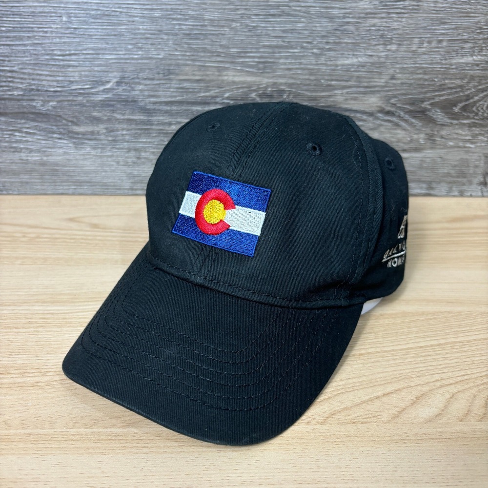 Colorado Hat Cap Strap Back Black Flag Logo Oakwood One‎ Size Adjustable
